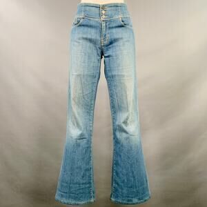 ARISTOCRAT Size 29 Blue Cotton Blend Washed Five Pockets Flared Jeans